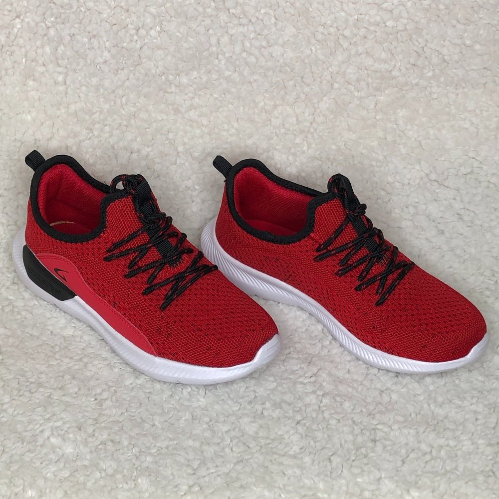 GEERS Youth size 3 Red Mesh Lace Up Cushioned Sneakers